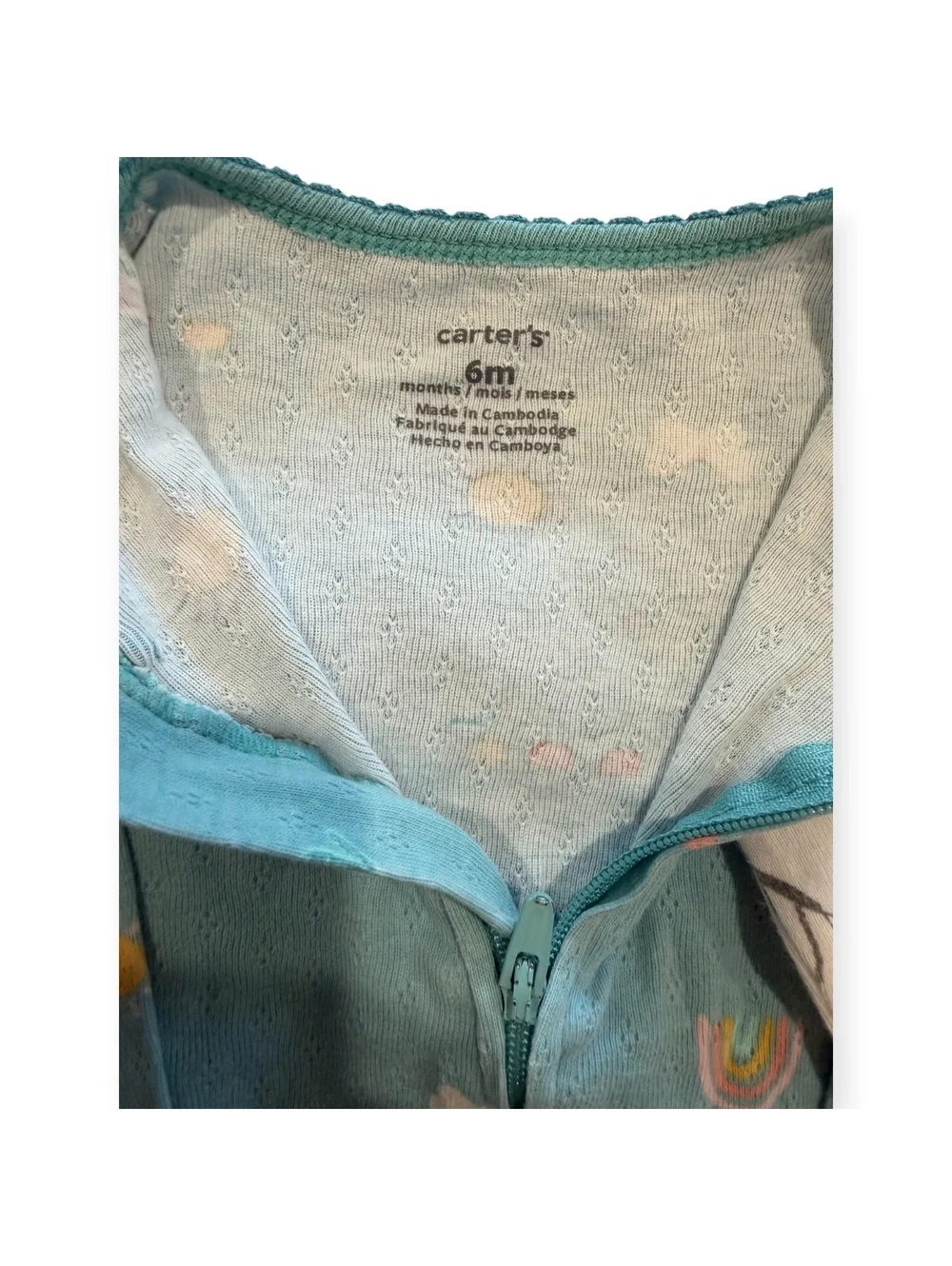 Carter's Baby 6M Footed Pajamas Sleepers Set of 3 Butterfly, Rainbow